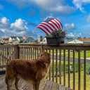 White Flag Poles for Outside House - 6ft Tangle Free Flag Pole for House,Heavy Duty Metal Flagpole Hardware for American Flags,Outdoor Flagpoles Residential for Porch,Car,Truck,Boat (without Bracket)