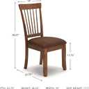 Signature Design by Ashley Berringer Dining Chairs Set of 2, Classic Wood Spindle-Back Design, Cushioned Microfiber Seat, Rustic Finish for Kitchen & Dining Room Chair, Walnut, 2 Count