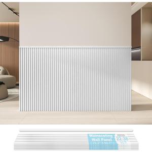 Art3d 79.3 x 40.7 Inch Beaded Wainscoting Wall Panel, 22.38 sq.ft, White