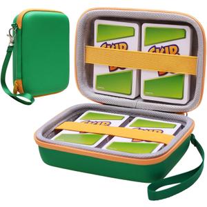 LTGEM EVA Hard Case for Playing Card Game, Phase 10/UNO Card Game, Protective Carrying Storage Case Hold up to 300+ Cards - Green (Case Only)