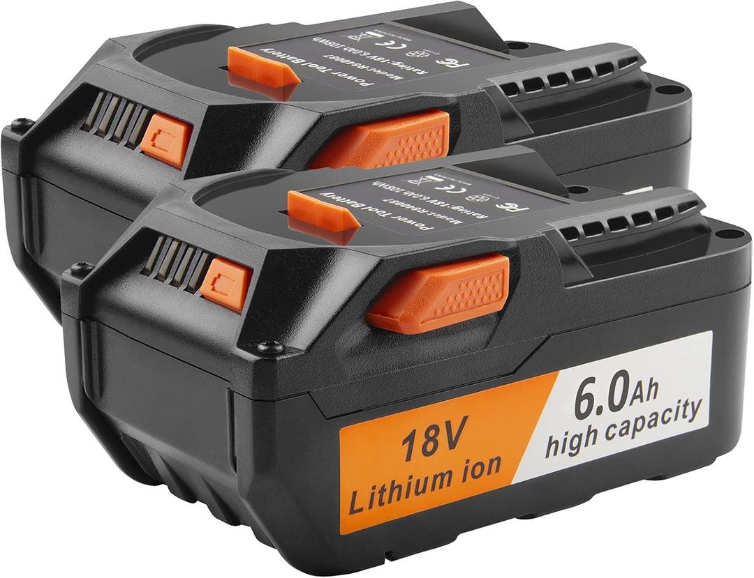 TREE.NB 18V 6.0Ah Lithium Battery - Replacement for Ridgid Power Tool Battery AC840087 R840083 R840085 R840086 R840087 R840089 AC840085 AC840086 AC840087P AC840089 AC840094 Cordless Tools (2 Packs)
