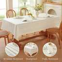 Zobesta White Table Cloth Rectangle 53 x 70 Inch, Cotton White Tablecloth Rectangle Heavy Weight Washable Farmhouse Soft Boho Tablecloth for Party, Holiday, Picnic, Dining, Outdoor,Wedding