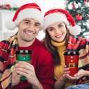 Zhehao 90 Pcs/30 Sets Christmas Paper Coffee Cups with Lids and Sleeves Disposable Hot Cocoa Party Paper Cups for Hot Chocolate Accessories (Cloths,16 oz)