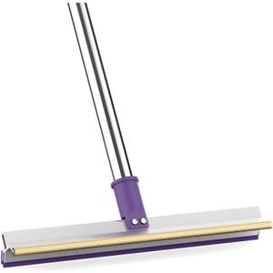 Large Pet Hair Removal Broom, DELOMO Dual Pet Hair Rake - 52" Handle & Extendable Design, Adjustable Long Handle Sticky Mop for Low Pile Rugs Stairs, Carpet Brush Scraper Dog Cat Hair Remover Broom