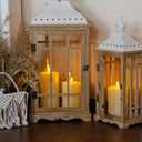 Flameless Flickering 4" x8" Real Wax Ivory Remote Candles with Candle Grease, Pack of 2 Timer LED Battery Operated Fake Warm Light Pillar Candles for Home, Banquet, Ceremony Decoration