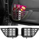 Metal Front Door Storage Box Pockets for 2007-2018 Jeep Wrangler JK JKU Sturdy Door Side Insert Molle Panels Organizer for 07-18 Wrangler JK JKU 2/4 Door Interior Accessories 2PCS
