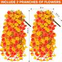 4 x 2PCS Artificial Hanging Flowers Outdoors Fake mums Plants Garden Home Decoration Fall Decor Morning Glory for Outside Planter Front Porch Patio Indoor Home Wedding Garden Porch Window Decoration