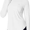 TBMPOY Women's UPF 50+ Sun Hoodie UV Protection Long Sleeve Hiking Shirts | Lightweight, Quick Dry, Breathable, Ponytail Hole, Thumb Hole, Outdoor, Running, Workout, Athletic, Fishing, Travel (White, M)