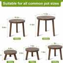 Delma Wood Plant Stands Indoor, 5-Pack Single Plant Stand for 6-12 Inch Pots, Mid-Century Modern Plant Stool, Tall Plant Stand for Large Plants for Living Room, Balcony, Office (Dark Brown, 5-Pack)