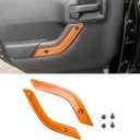 POETRYXIAO Interior Door Handle Inserts Orange Style Trim Cover for 2011-2018 Wrangler JK, Wrangler OEM #1RC72JAHAD #1RC72JAHAE,Wrangler Accessories (Orange)