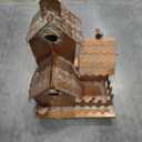 75" Large Copper Colored Multi-Birdhouse Stakes - Metal Bird Houses Stake with Pole for 4 Bird Families in Each for Christmas Winter Outdoor Patio Yard Garden Decoration