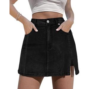 Angerella Skorts Skirts for Women Denim Mini Skirt High Waisted Jean Shorts Stretchy Denim Skirts 2XL