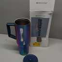 Elemental 40 oz Tumbler with Handle and Straw - Spill Proof Insulated Stainless Steel Commuter for Cold Beverages - Travel Coffee Mug with 2 Straws & Spill Proof Lid - 40oz - Iridescent