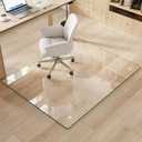 Tempered Glass Chair Mat for Carpet & Hard Floor, 36"x46" Office Chair Mat - Heavy Duty & Scratch Resistant, Non-Slip Pads, Rounded Corners & Polished Edges