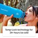 ThermoFlask 40 oz Double Wall Vacuum Insulated Stainless Steel Water Bottle - Reusable with Leakproof Chug & Straw Lids - Keeps Drinks Cold 24 hr/Hot 12 hr - Easy Maintenance - Gym/On-the-Go, Cobalt