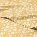 Floral Sheets - Yellow Floral Bed Sheet Set - 1 Flat, 1 Fitted & 2 Pillowcases w/ Deep Pockets - Comfy, Wrinkle & Fade Free - Boho Botanical Bedding - Ultra-Soft, Breathable & Cooling - Queen Size Set