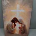 Jesus Praying With Woman Canvas Wall Art Jesus Girl Painting Pictures Wall Decor Christian Radiance Of The Cross Poster Prints for Living Room Bedroom Church Home Decorations 16x24 in Ready to Hang