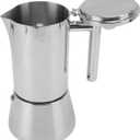 JTLB Stovetop Coffee Maker 6 Cups 304 Stainless Steel Induction Italian Coffee Pot for Home Party Gathering