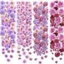 Geosar 120 Pcs Artificial Flowers Bulk Mini Silk Flower for Crafts Fake Small Flowers Heads Floral Arrangement Decor for Spring DIY Wreath Wedding Bouquet Decoration(Purple,Coquette Style)