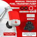 Keimi Portable Fuel Transfer Pump with Hand Trigger Nozzle for Quick Stop, 3.8 GPM, 51" Extra Long Hose, Battery & USB Powered, 4 Can Adapters, Leak-proof Gas Pump for Gasoline, Diesel and Kerosene