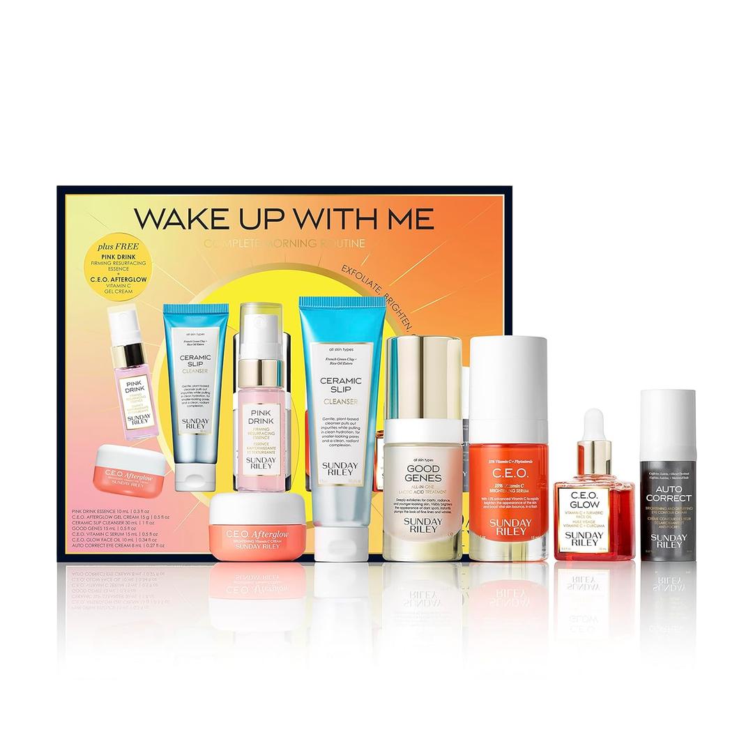 Sunday Riley Wake Up With Me Complete Brightening Morning Skincare Set