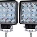 LED Tractor Work Lights 4 Inch 48W Led Pod Light Square Off Road Fog Lights for Truck ATV UTV RV RZR Boat Pickup Golf Cart Snow Blower, 2Pcs