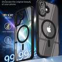 SUCGLES for iPhone 16 Plus Case with MagSafe [Ultra Strong Magnetic] [12FT Military Drop Protection] [Shockproof Bumper] Slim Thin Mag Safe Phone Cover 6.7" for Apple 16plus (Black)