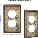 Decorative Art Light Switch Covers Vintage Bird - Flower Painting 1 Gang Single Duplex Outlet Wall Plate Switchplate Electrical Faceplate for Home Decor