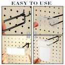 Tandefio 50 Pack 11 Inch Black Metal Peg Board Hooks with Clear Plastic Label Holder Stainless Steel Display Pegboard Hooks for 1/8'' to 1/4'' Pegboard Wall for Garage Storage Retail Shop Supplies