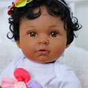SCOM Realistic Reborn Baby Doll - 20 Inch Real Life Black Doll Girl, Lifelike African American Baby with Cloth Body & Vinyl Limb, Weighted Newborn Brown Dolls for Ages 3 4 5 6 + Gift