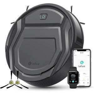 Lefant Robot Vacuum Cleaner M210 Pro,Slim,Quiet,2200Pa Suction,120 Min Self-Charging Robotic Vacuums, Freemove 3.0,WiFi/APP/Alexa,6 Cleaning Modes Ideal for Hard Floors Pet Hair Low Carpet,Gray