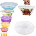 6pcs Silicone Stretch Lids Set, 6 Sizes, Reusable Food Storage Covers, Silicone Bowl CoversF, Lexible to Fit All Shape of Containers, Food Cover to Keep Food Fresh (Transparency)