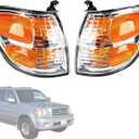 Pair Front Turn Signal Light Lamp Compatible with Toyota Sequoia 2001 2002 2003 2004, Tundra 2004 Double Cab Replace 81520-0C020 81510-0C020 Left & Right Side Corner Lights w/o Bulbs
