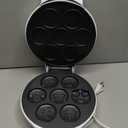 Mini Emojis Waffle Maker for Holiday Breakfast- Make 7 Unique Smiley Face Waffles Pancakes for Kids- Electric Non Stick Iron Feat Kiss Face Heart Eyes & Smile w Recipes, Xmas Gift - Licensed by Emoji