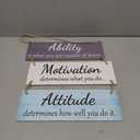 Office Wall Decor Inspirational Rustic Motivational Plaques with Sayings Wooden Hangings Ability Sign Bathroom for Home Office Art Decoration(Fresh Color)