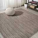 JONATHAN Y Pinstripe Indoor Outdoor Square Area Rug 6X6 Brown/Natural, Finn Modern Farmhouse for Backyard, Patio, Porch, Easy-Cleaning, High Traffic, Pet-Friendly, Non-Shedding (TSN102B-6SQ)