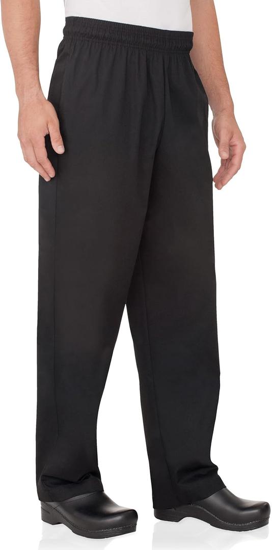 Chef Works Men's Essential Baggy Chef Pants (X-Large, Black)