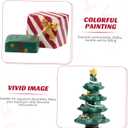 Christmas Aquarium Decoration Set: Christmas Fish Tank Decorations Xmas Tree Figure Present Box Miniature Resin Micro Landscape Ornaments for Fish Tank Supplies Table Decor