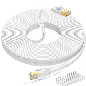 Ethernet Cable 75 ft, Supports Cat 8/ Cat 7 Standard High Speed Flat Design Long Ethernet Cable, Shielded RJ45 Network Cable for Routers, PS4, Backward Compatible with Cat 6e/Cat6/Cat 5e/Cat5