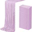 16 Pack Lavender Cheesecloth Table Runner 20 x 120 inch Gauze Table Runners 10 FT Long,Semi Sheer Boho Cheese Cloth Fabric Table Runner Bulk for Wedding,Party,Baby Shower,Bridal Shower Decoration