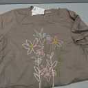 Lucky Brand Women's Embroidered Floral Classic Crewneck T-Shirt L