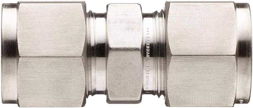 Beduan 304 Stainless Steel Air Compression Tube Fitting, 8mm Tube OD x 8mm Tube OD, Equal Straight Connect for Tubing Pipe Line (Pack of 2)