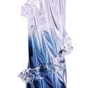 12" H Blue Blown Glass Vase, Modern Art Hand Blown Coastal Vase,Beautiful Unique Ocean Wave Centerpieces for Living Room, Bedroom, Office Desktop,Coffee Table and Wedding Decorative (L)