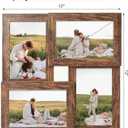 YESKAY 4x6 Collage Picture Frames, Multi Family Photo Frame with Real Glass, Displays Four 4x6 Photo, Wall Decor Wall Hanging or Tabletop, Rustic Brown