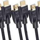 Amazon Basics HDMI Cable, 3-Pack, 10ft, 4K@60Hz, High-Speed 4K HDMI 2.0 Cord (18Gbps), 2160p, 48 bit, Compatible with TV/PS5/Xbox/Roku, Black