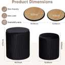 DUMOS Round Ottomans with Storage Set of 2, Vanity Stool, Foot Stool, 14.57''D × 14.57''W ×18.11''H