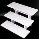 3 Tier Staight Retail Display Racks Portable Product Shelves, White Store Retail Display Stand, Cupcake Stand, Candle Tumbler Display Rack for Craft Shows, Trade Shows, Farmers Market