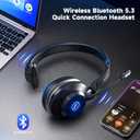 Wireless Headset with Microphone for Work, Bluetooth 5.3 Computer Headset for Laptop, 45 Hours Battery Life & Mute Button, Headset with Mic for PC, iPhone, Zoom, Skype, Office & Home