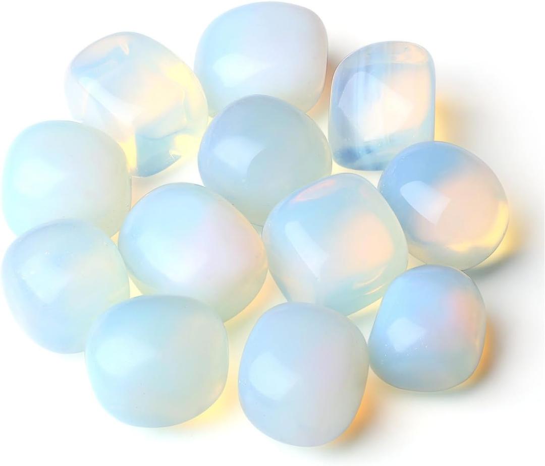 YATOJUZI Opal Bulk Natural Healing Crystals Tumbled Polished Pocket Stones Crystal for Energy Reiki Tumbling Cabbing Balancing Decoration Home Decor Gemstones Meditation Therapy Gift 100g