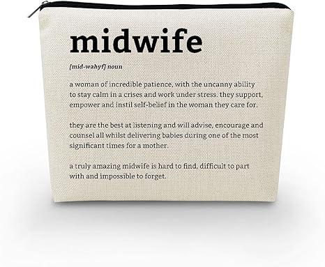 Inspirational Presents Midwife Definition Canvas Makeup Bag Small Organizer Zipper Pouch Birthday Appreciation Present Cosmetic Bag for Women Midwife Obstetrician Gynecologist Nurses
2 count